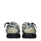 Burberry Green Fabric Slip-On Loafers