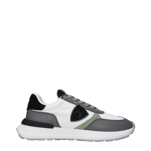Philippe Model White Fabric Athletic Sneakers