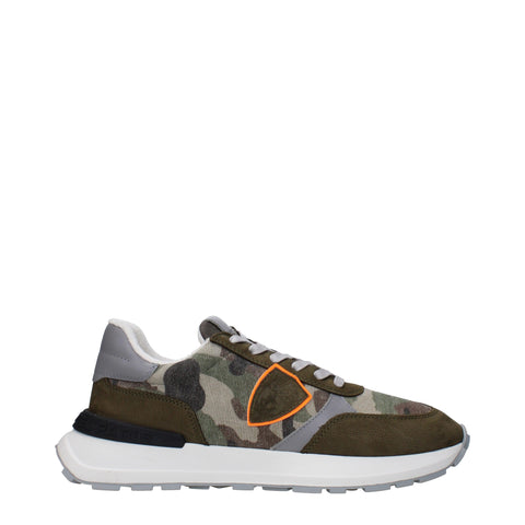 Philippe Model Green Fabric Athletic Sneakers