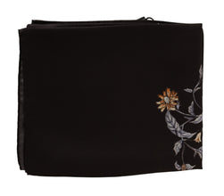 Brown 100% Silk Bird Print Wrap 80cm X 95cm RRP Scarf Dolce & Gabbana