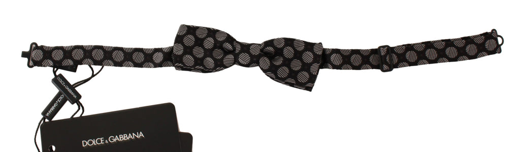 Brown Silk Polka Dot Jacquard Men  Bow Tie Papillon Dolce & Gabbana