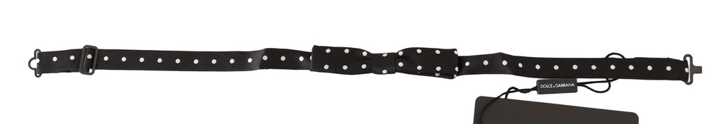 Black 100% Silk Polka Dot Adjustable Neck Bow Tie Dolce & Gabbana