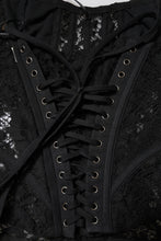 Dolce & Gabbana Black Strapless Floral Lace Bustier Cropped Top