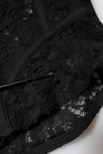Dolce & Gabbana Black Strapless Floral Lace Bustier Cropped Top