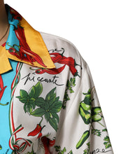 Dolce & Gabbana Multicolor Chili Silk Cropped Blouse Top