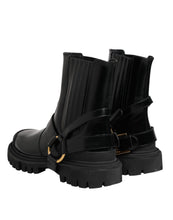 Dolce & Gabbana Black Leather Chelsea Men Short Boots Shoes