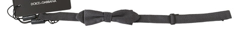 Gray Patterned Silk Adjustable Neck Bow Tie Papillon Dolce & Gabbana