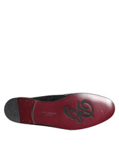 Dolce & Gabbana Black Velvet Slides DG Crown Slipper Shoes