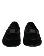 Dolce & Gabbana Black Velvet Loafers Formal Men Dress Shoes