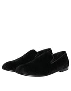 Dolce & Gabbana Black Jacquard Loafers Formal Men Dress Shoes