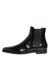 Dolce & Gabbana Black Leather MILLENIALS Mid Calf Boots Shoes