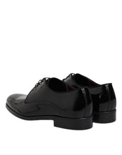 Dolce & Gabbana Black Leather Lace Up Men Derby Formal Shoes