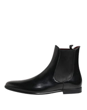 Dolce & Gabbana Black Chelsea Slip On Mid Calf Boots Shoes