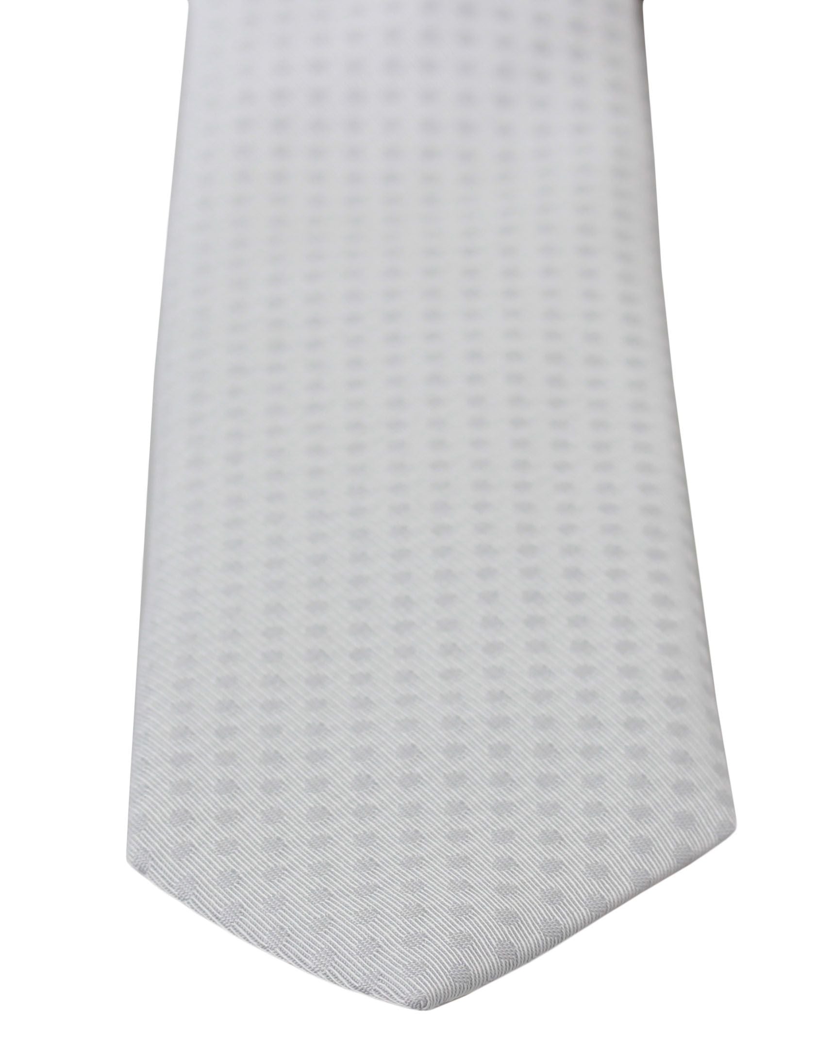 White Patterned Classic Mens Slim Necktie Tie Dolce & Gabbana