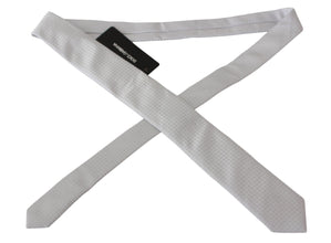 White Patterned Classic Mens Slim Necktie Tie Dolce & Gabbana