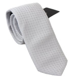 White Patterned Classic Mens Slim Necktie Tie Dolce & Gabbana