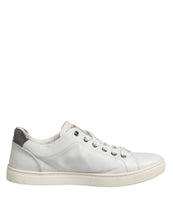 Dolce & Gabbana White Silver Sacred Heart Men Sneakers Shoes