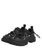 Dolce & Gabbana Black Low Top Lace Up Trekking Sneakers Shoes