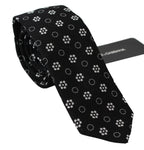 Black 100% Silk Floral Print Print Classic Tie Dolce & Gabbana