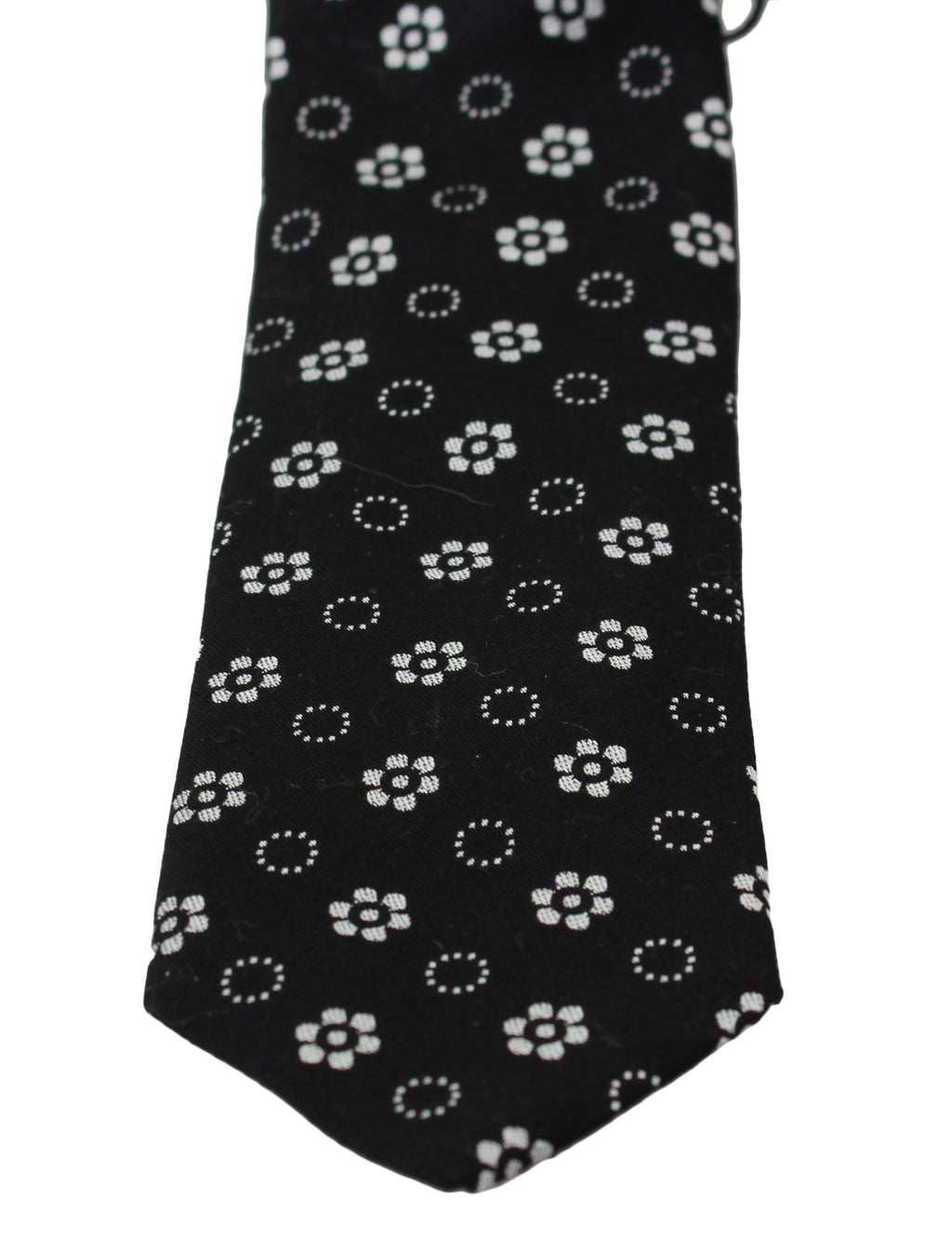 Black 100% Silk Floral Print Print Classic Tie Dolce & Gabbana