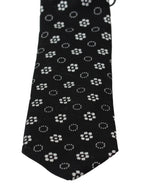 Black 100% Silk Floral Print Print Classic Tie Dolce & Gabbana