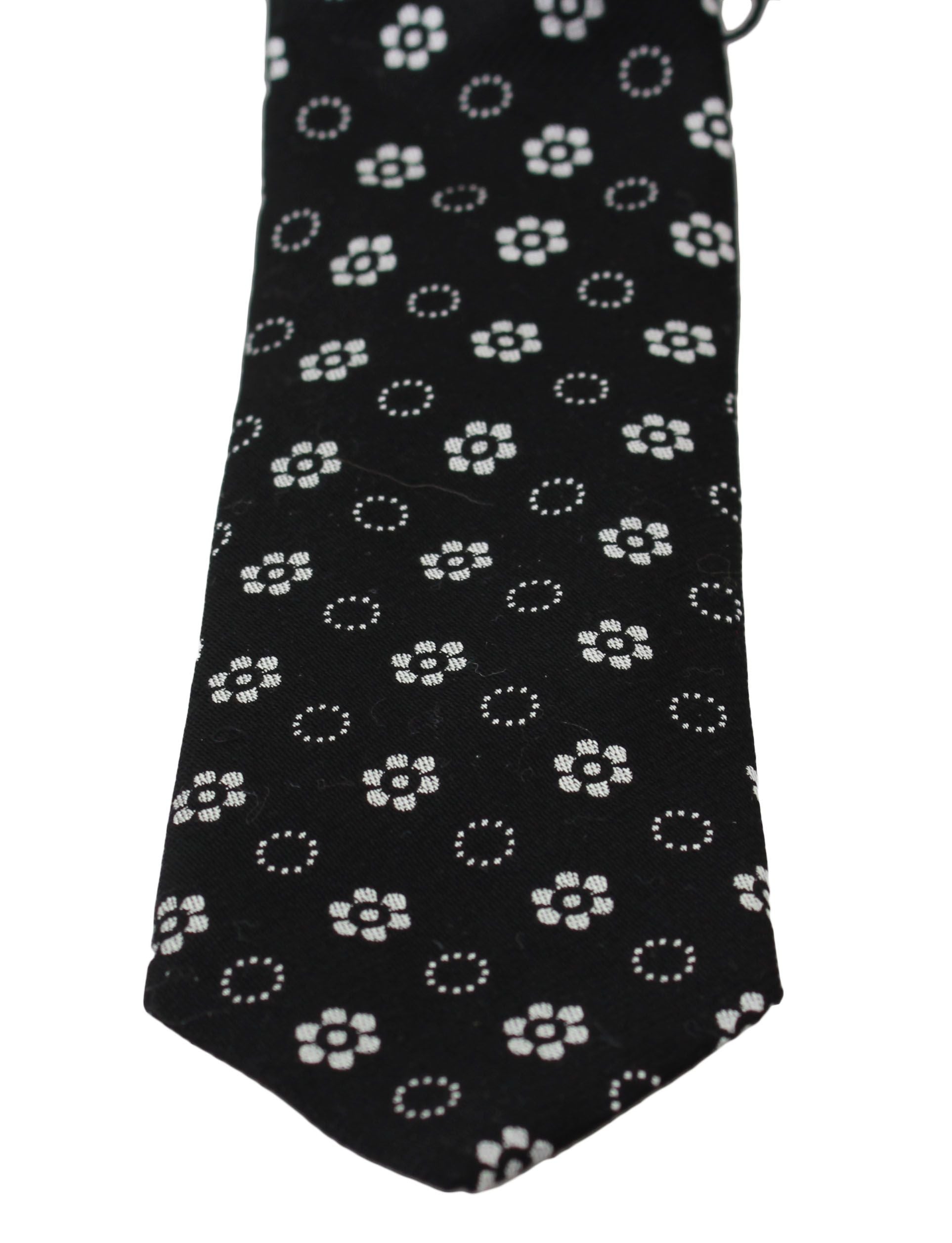 Black 100% Silk Floral Print Print Classic Tie Dolce & Gabbana