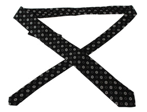 Black 100% Silk Floral Print Print Classic Tie Dolce & Gabbana