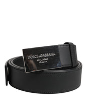 Dolce & Gabbana Black Leather Classic Metal Logo Buckle Belt