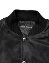 Dolce & Gabbana Black Polyester Logo Plaque Bomber Jacket