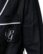 Dolce & Gabbana Dark Blue DG Embroidery Jacket Robe Blazer