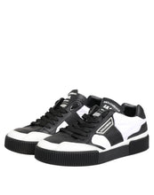 Dolce & Gabbana Black White Leather MIAMI Low Top Sneakers Shoes