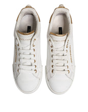 Dolce & Gabbana White Leather Low Top Women Sneakers Shoes