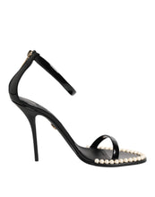 Dolce & Gabbana Black KEIRA Pearl Embellished Sandals Shoes