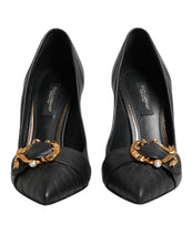 Dolce & Gabbana Black Devotion Leather Heels Pumps Shoes