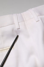 Dolce & Gabbana White Polyester Tapered Formal Trouser Pants