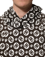 Dolce & Gabbana Brown White DG Logo Short Hoodie Sweater