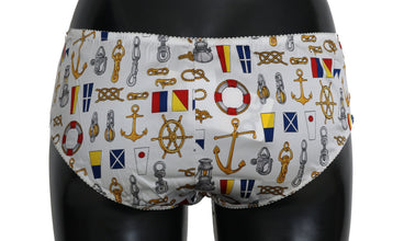 Underwear Sailor Print Silk Bottoms Dolce & Gabbana