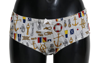 Underwear Sailor Print Silk Bottoms Dolce & Gabbana