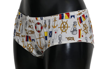 Underwear Sailor Print Silk Bottoms Dolce & Gabbana