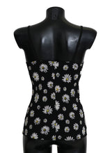 Black Daisy Print Dress Lingerie Chemisole Dolce & Gabbana