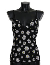 Black Daisy Print Dress Lingerie Chemisole Dolce & Gabbana