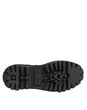 Dolce & Gabbana Black Crystal Embellished Combat Boots Shoes