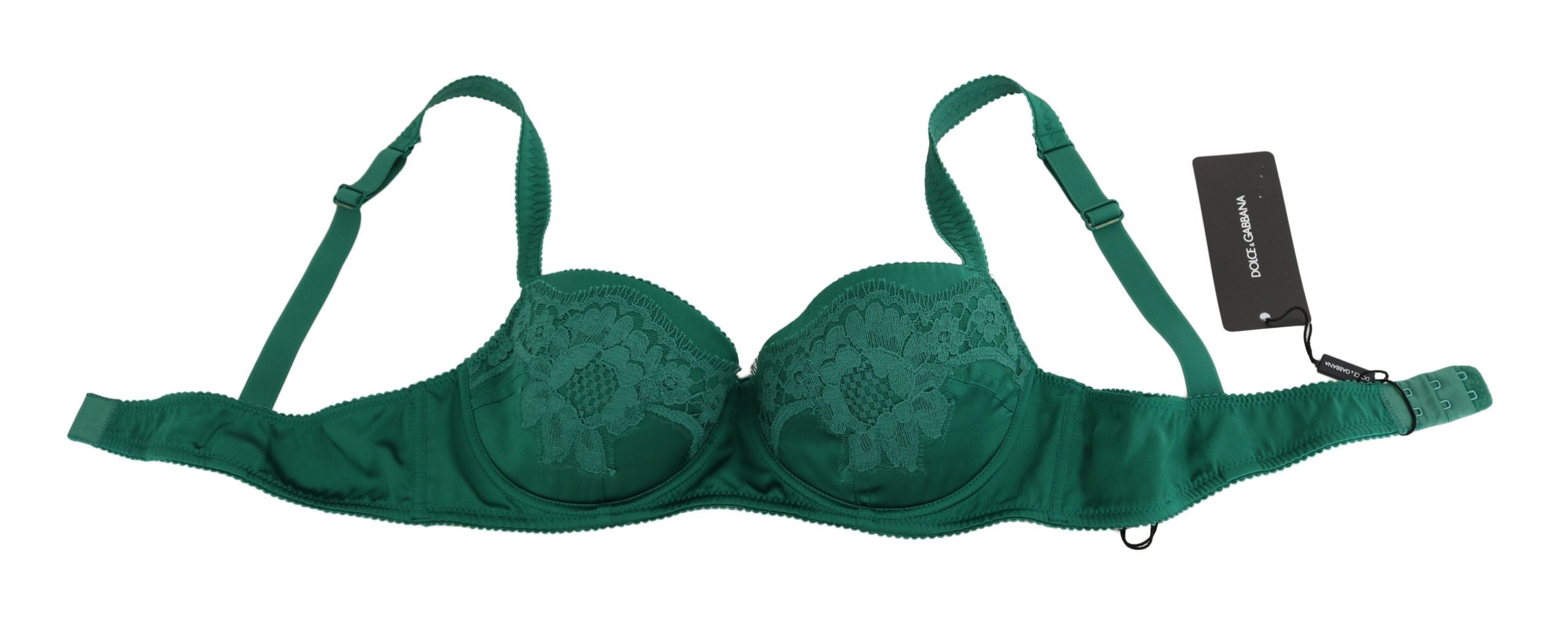 Green Silk Stretch Floral Lace Bra Underwear Dolce & Gabbana