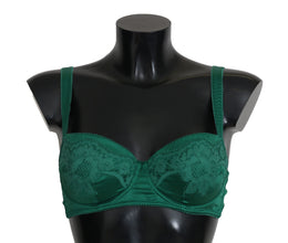 Green Silk Stretch Floral Lace Bra Underwear Dolce & Gabbana