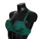 Green Silk Stretch Floral Lace Bra Underwear Dolce & Gabbana