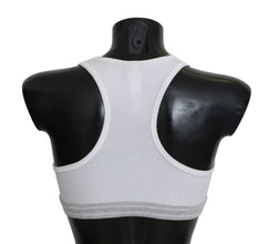 White Cotton Sport Stretch Bra Underwear Dolce & Gabbana