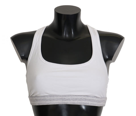 White Cotton Sport Stretch Bra Underwear Dolce & Gabbana