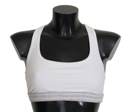 White Cotton Sport Stretch Bra Underwear Dolce & Gabbana