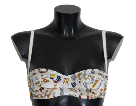 White Balconcino Sailor Print Underwear Dolce & Gabbana