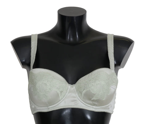 Green Balconcino Bra Floral Lace Underwear Dolce & Gabbana